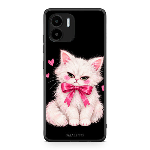 Θήκη Xiaomi Redmi A1 / A2 Grumpy Party Kitten on Black από τη Smartfits με σχέδιο στο πίσω μέρος και μαύρο περίβλημα | Xiaomi Redmi A1 / A2 Grumpy Party Kitten on Black case with colorful back and black bezels