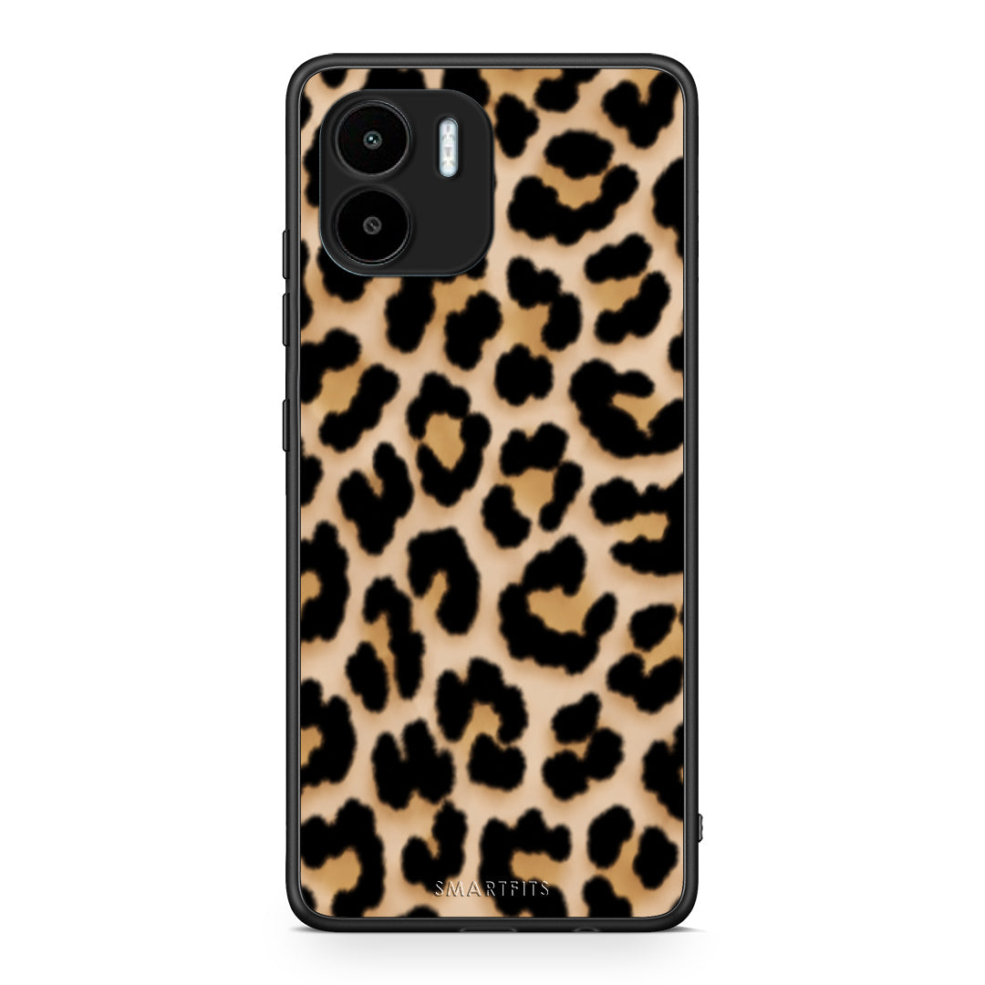 Θήκη Xiaomi Redmi A1 / A2 Leopard Print Tan Small από τη Smartfits με σχέδιο στο πίσω μέρος και μαύρο περίβλημα | Xiaomi Redmi A1 / A2 Leopard Print Tan Small case with colorful back and black bezels