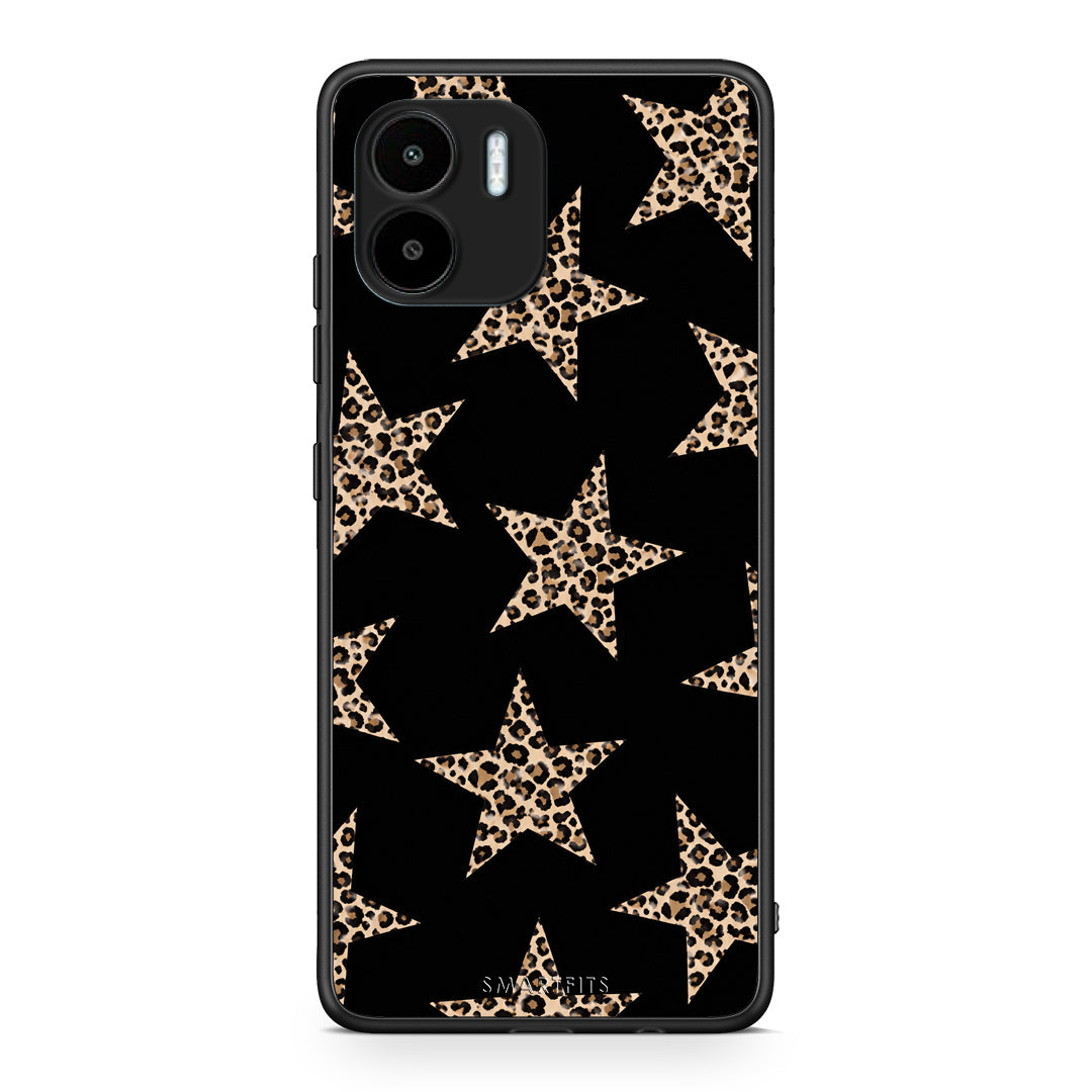 Θήκη Xiaomi Redmi A1 / A2 Leopard Stars on Black από τη Smartfits με σχέδιο στο πίσω μέρος και μαύρο περίβλημα | Xiaomi Redmi A1 / A2 Leopard Stars on Black case with colorful back and black bezels