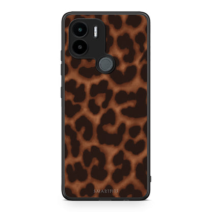 Θήκη Xiaomi Redmi A1+ / A2+ Leopard Print Dark Brown από τη Smartfits με σχέδιο στο πίσω μέρος και μαύρο περίβλημα | Xiaomi Redmi A1+ / A2+ Leopard Print Dark Brown case with colorful back and black bezels