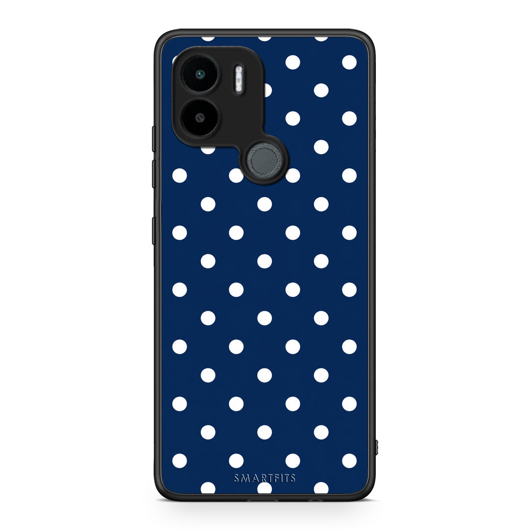 Θήκη Xiaomi Redmi A1+ / A2+ White Small Polka Dots on Navy από τη Smartfits με σχέδιο στο πίσω μέρος και μαύρο περίβλημα | Xiaomi Redmi A1+ / A2+ White Small Polka Dots on Navy case with colorful back and black bezels