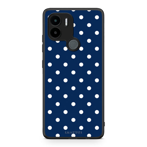 Θήκη Xiaomi Redmi A1+ / A2+ White Small Polka Dots on Navy από τη Smartfits με σχέδιο στο πίσω μέρος και μαύρο περίβλημα | Xiaomi Redmi A1+ / A2+ White Small Polka Dots on Navy case with colorful back and black bezels