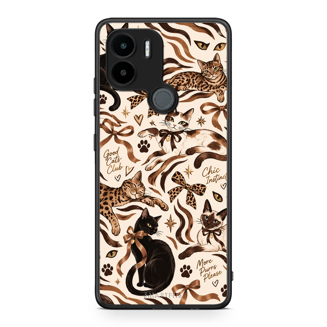 Θήκη Xiaomi Redmi A1+ / A2+ Wild Cats and Animal Print Collage από τη Smartfits με σχέδιο στο πίσω μέρος και μαύρο περίβλημα | Xiaomi Redmi A1+ / A2+ Wild Cats and Animal Print Collage case with colorful back and black bezels
