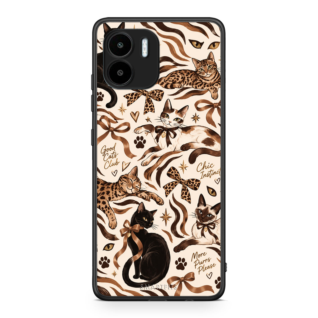 Θήκη Xiaomi Redmi A1 / A2 Wild Cats and Animal Print Collage από τη Smartfits με σχέδιο στο πίσω μέρος και μαύρο περίβλημα | Xiaomi Redmi A1 / A2 Wild Cats and Animal Print Collage case with colorful back and black bezels