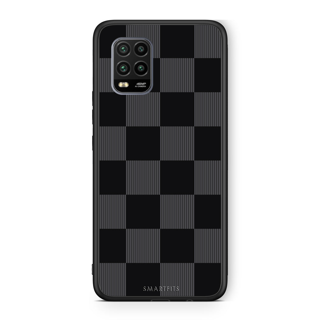 Θήκη Xiaomi Mi 10 Lite Black and Charcoal Striped Checks από τη Smartfits με σχέδιο στο πίσω μέρος και μαύρο περίβλημα | Xiaomi Mi 10 Lite Black and Charcoal Striped Checks case with colorful back and black bezels