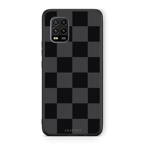 Θήκη Xiaomi Mi 10 Lite Black and Charcoal Striped Checks από τη Smartfits με σχέδιο στο πίσω μέρος και μαύρο περίβλημα | Xiaomi Mi 10 Lite Black and Charcoal Striped Checks case with colorful back and black bezels
