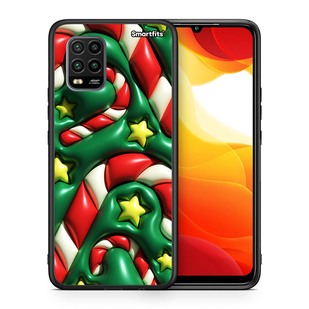 Θήκη Xiaomi Mi 10 Lite Christmas Bubbles από τη Smartfits με σχέδιο στο πίσω μέρος και μαύρο περίβλημα | Xiaomi Mi 10 Lite Christmas Bubbles case with colorful back and black bezels