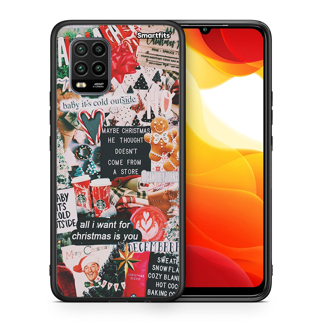 Θήκη Xiaomi Mi 10 Lite Christmas Happiness από τη Smartfits με σχέδιο στο πίσω μέρος και μαύρο περίβλημα | Xiaomi Mi 10 Lite Christmas Happiness case with colorful back and black bezels