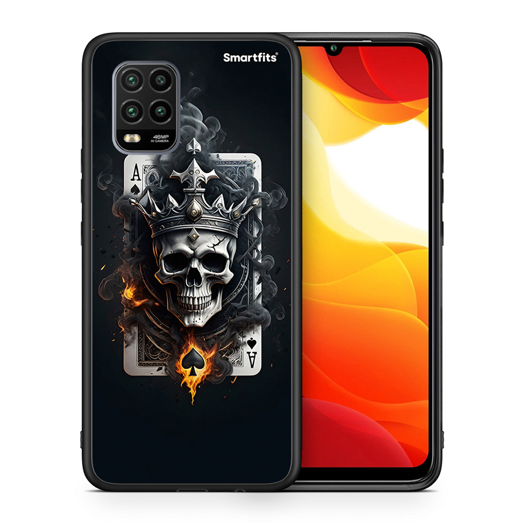 Θήκη Xiaomi Mi 10 Lite Skull King Ace από τη Smartfits με σχέδιο στο πίσω μέρος και μαύρο περίβλημα | Xiaomi Mi 10 Lite Skull King Ace case with colorful back and black bezels