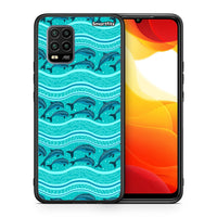 Thumbnail for Θήκη Xiaomi Mi 10 Lite Swimming Dolphins από τη Smartfits με σχέδιο στο πίσω μέρος και μαύρο περίβλημα | Xiaomi Mi 10 Lite Swimming Dolphins case with colorful back and black bezels