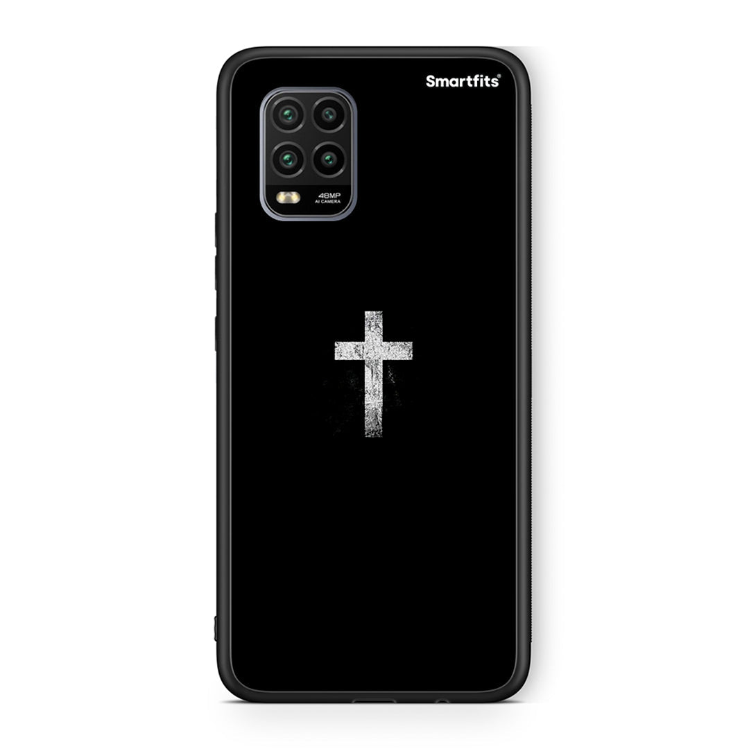 Xiaomi Mi 10 Lite White Cross θήκη από τη Smartfits με σχέδιο στο πίσω μέρος και μαύρο περίβλημα | Smartphone case with colorful back and black bezels by Smartfits