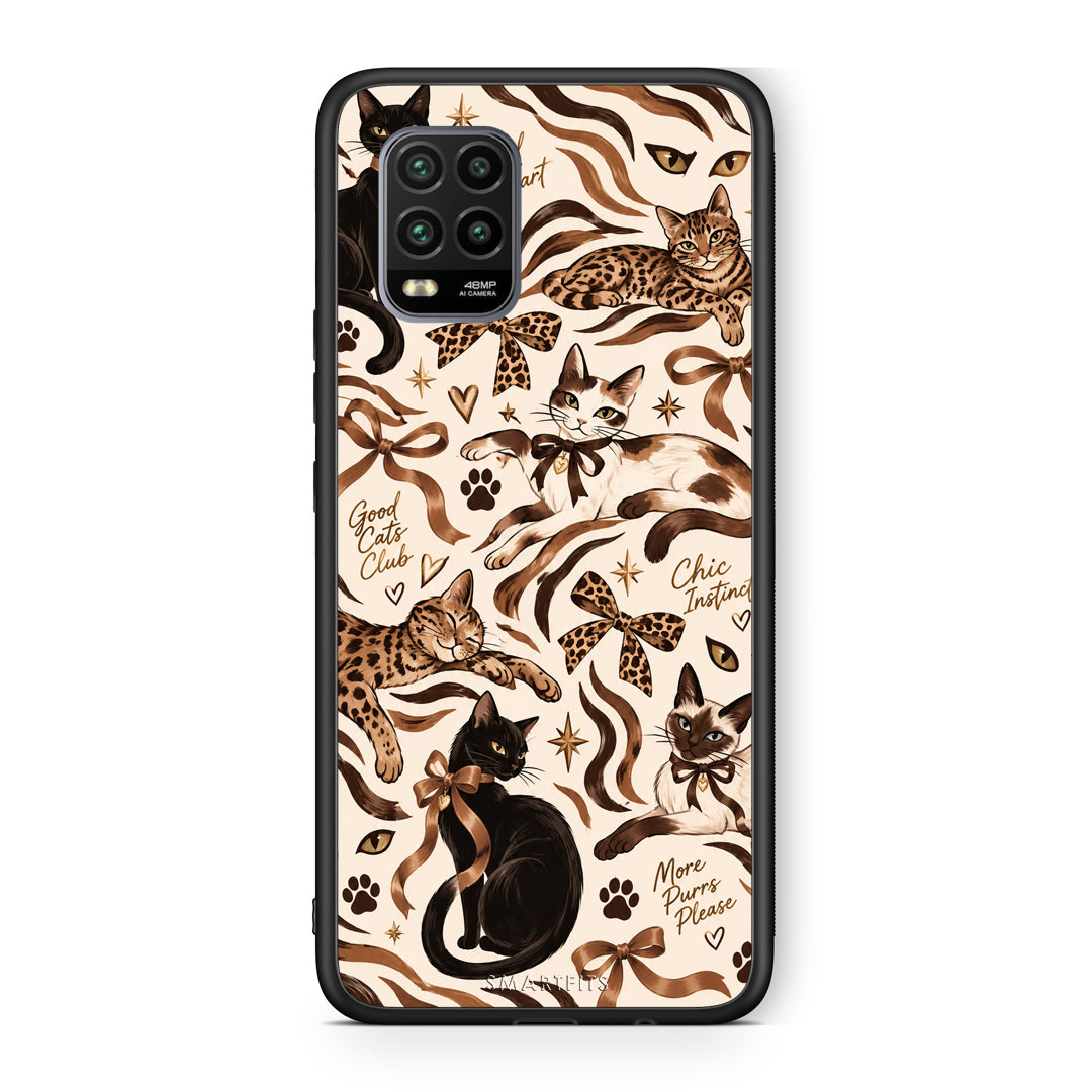 Θήκη Xiaomi Mi 10 Lite Wild Cats and Animal Print Collage από τη Smartfits με σχέδιο στο πίσω μέρος και μαύρο περίβλημα | Xiaomi Mi 10 Lite Wild Cats and Animal Print Collage case with colorful back and black bezels