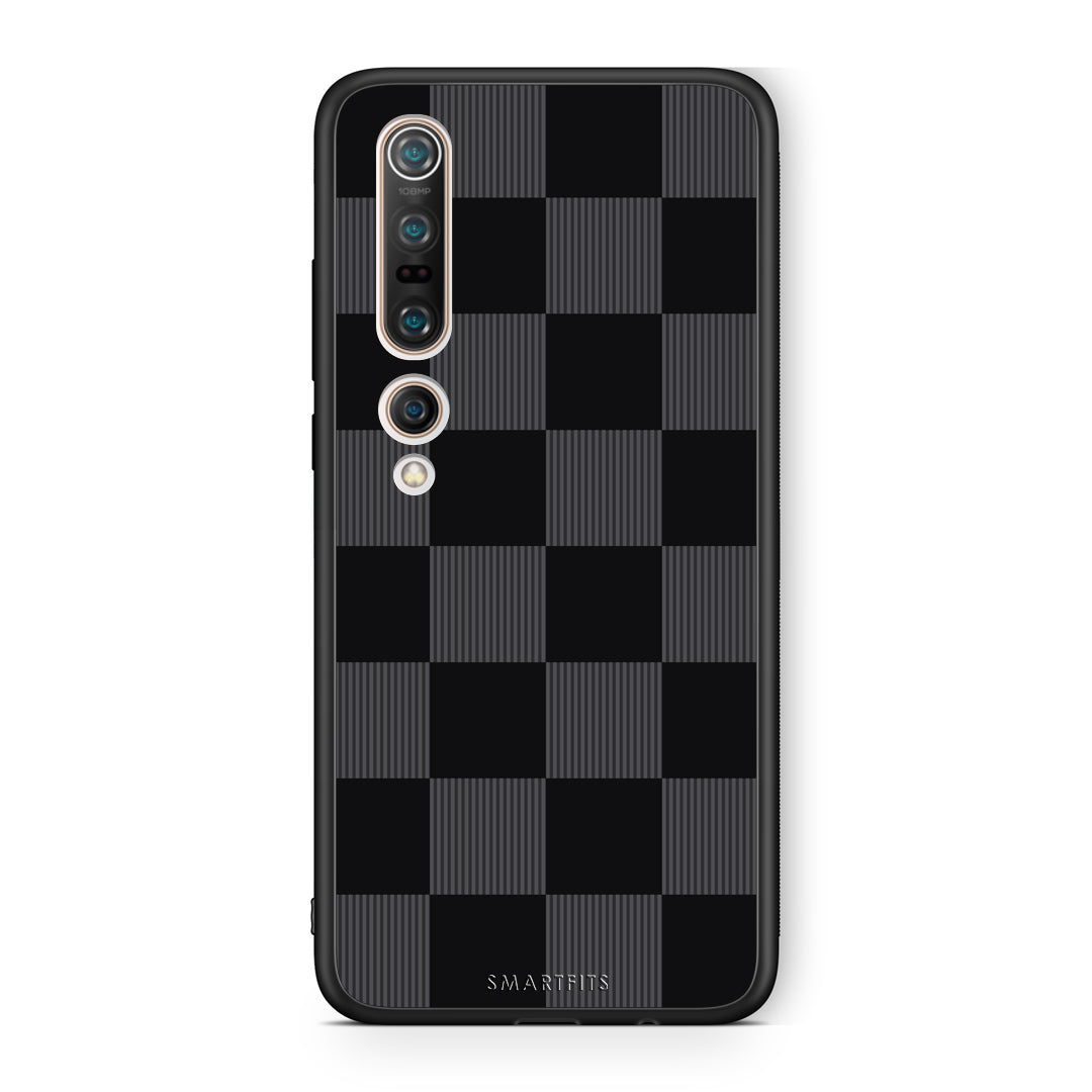Θήκη Xiaomi Mi 10 Black and Charcoal Striped Checks από τη Smartfits με σχέδιο στο πίσω μέρος και μαύρο περίβλημα | Xiaomi Mi 10 Black and Charcoal Striped Checks case with colorful back and black bezels