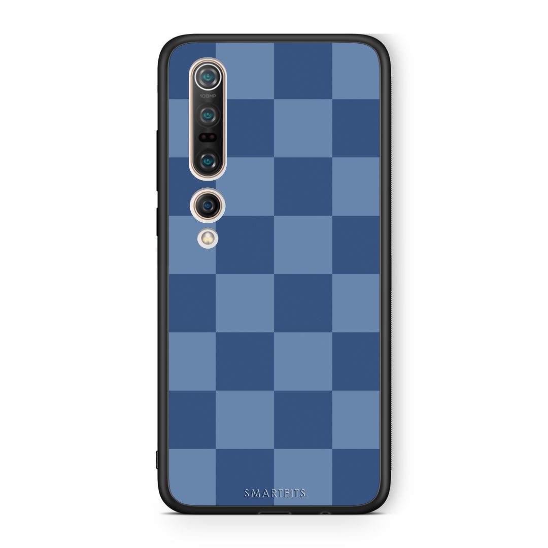 Θήκη Xiaomi Mi 10 Denim Blue Checkerboard από τη Smartfits με σχέδιο στο πίσω μέρος και μαύρο περίβλημα | Xiaomi Mi 10 Denim Blue Checkerboard case with colorful back and black bezels