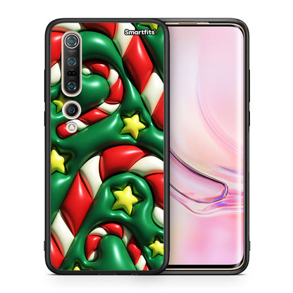 Θήκη Xiaomi Mi 10 Pro Christmas Bubbles από τη Smartfits με σχέδιο στο πίσω μέρος και μαύρο περίβλημα | Xiaomi Mi 10 Pro Christmas Bubbles case with colorful back and black bezels