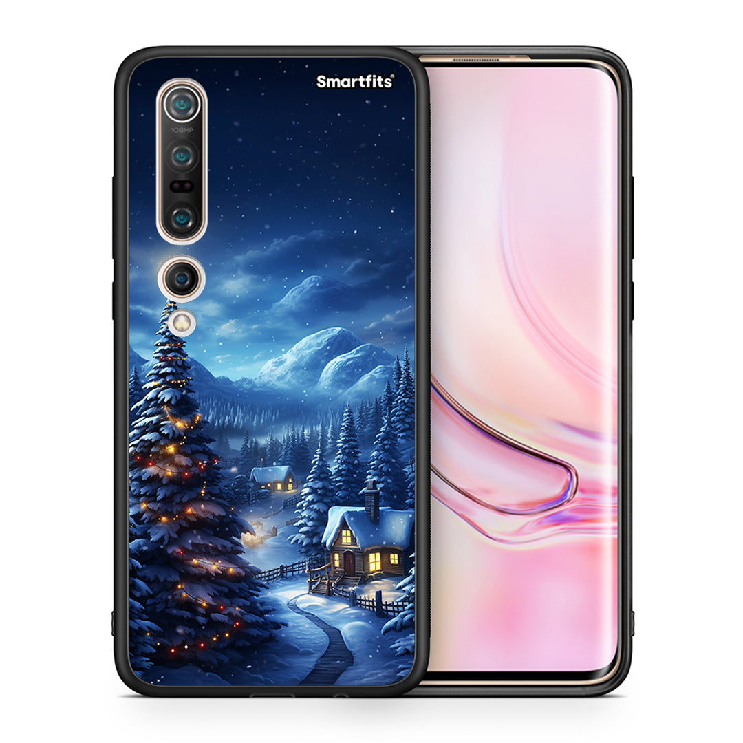 Θήκη Xiaomi Mi 10 Christmas Scenery από τη Smartfits με σχέδιο στο πίσω μέρος και μαύρο περίβλημα | Xiaomi Mi 10 Christmas Scenery case with colorful back and black bezels