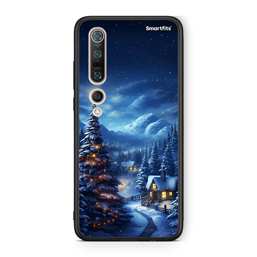 Xiaomi Mi 10 Christmas Scenery θήκη από τη Smartfits με σχέδιο στο πίσω μέρος και μαύρο περίβλημα | Smartphone case with colorful back and black bezels by Smartfits