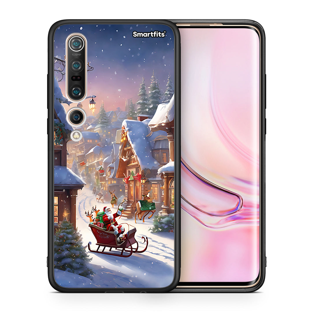 Θήκη Xiaomi Mi 10 Christmas Snow από τη Smartfits με σχέδιο στο πίσω μέρος και μαύρο περίβλημα | Xiaomi Mi 10 Christmas Snow case with colorful back and black bezels