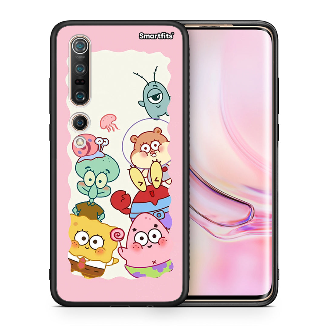 Θήκη Xiaomi Mi 10 Cute Companion από τη Smartfits με σχέδιο στο πίσω μέρος και μαύρο περίβλημα | Xiaomi Mi 10 Cute Companion case with colorful back and black bezels