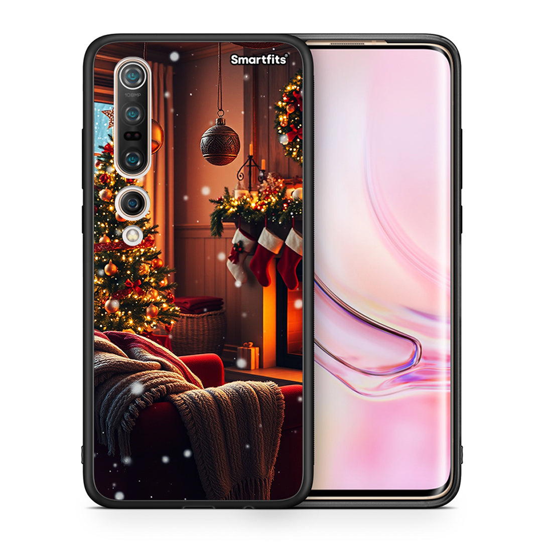 Θήκη Xiaomi Mi 10 Home For Christmas από τη Smartfits με σχέδιο στο πίσω μέρος και μαύρο περίβλημα | Xiaomi Mi 10 Home For Christmas case with colorful back and black bezels