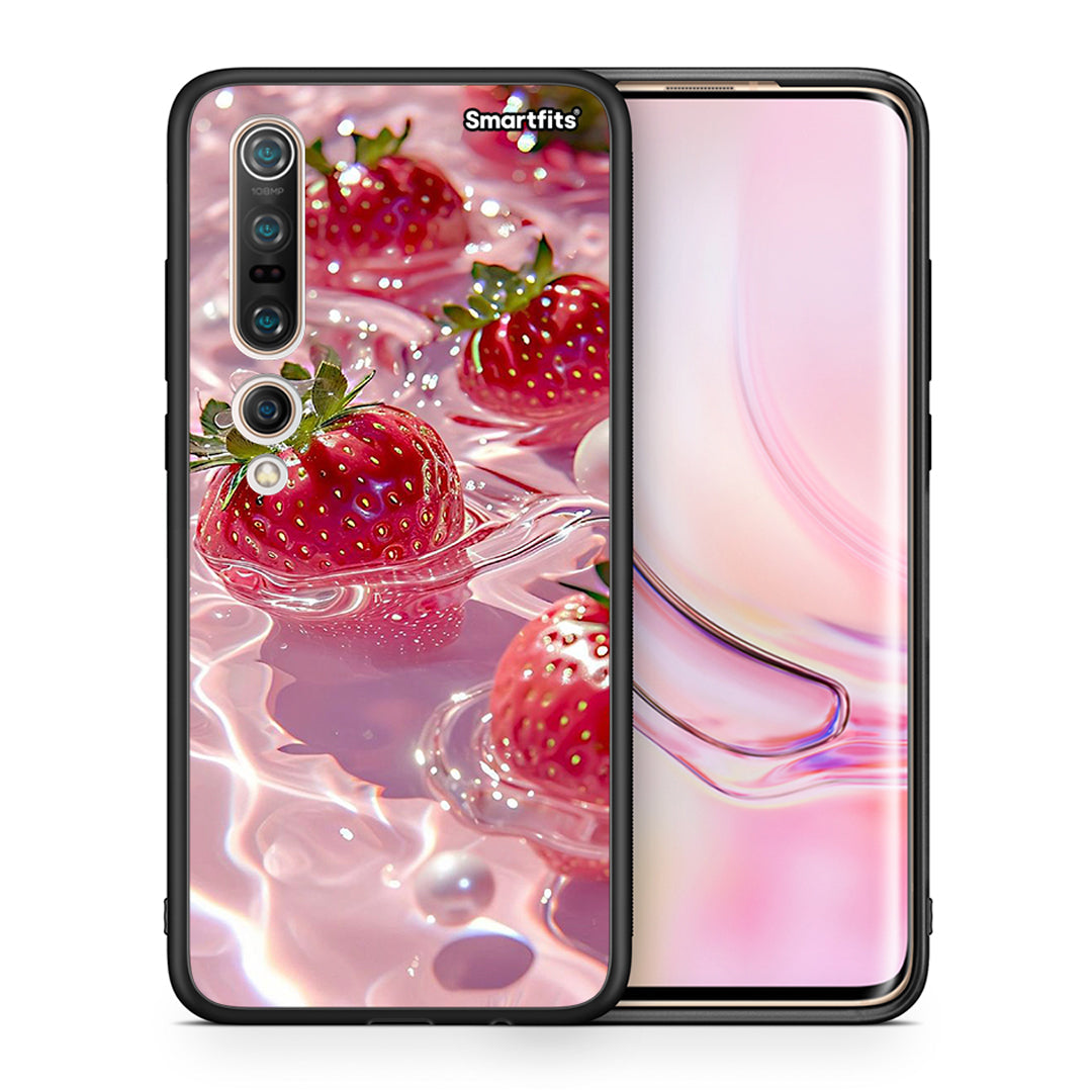 Θήκη Xiaomi Mi 10 Pro Juicy Strawberries από τη Smartfits με σχέδιο στο πίσω μέρος και μαύρο περίβλημα | Xiaomi Mi 10 Pro Juicy Strawberries case with colorful back and black bezels