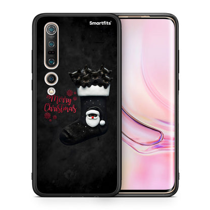 Θήκη Xiaomi Mi 10 Merry Cat Christmas από τη Smartfits με σχέδιο στο πίσω μέρος και μαύρο περίβλημα | Xiaomi Mi 10 Merry Cat Christmas case with colorful back and black bezels