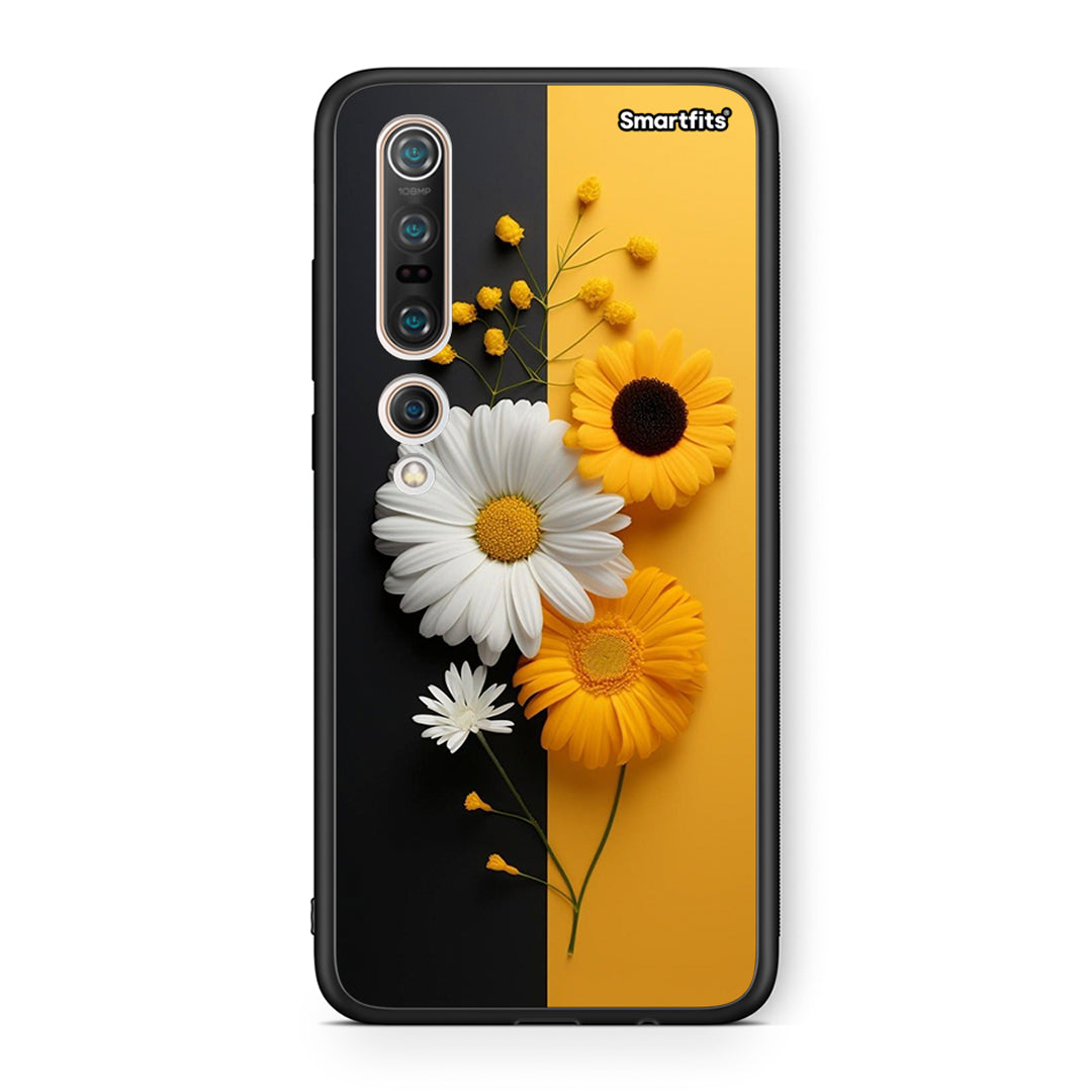 Xiaomi Mi 10 Pro Yellow Daisies θήκη από τη Smartfits με σχέδιο στο πίσω μέρος και μαύρο περίβλημα | Smartphone case with colorful back and black bezels by Smartfits