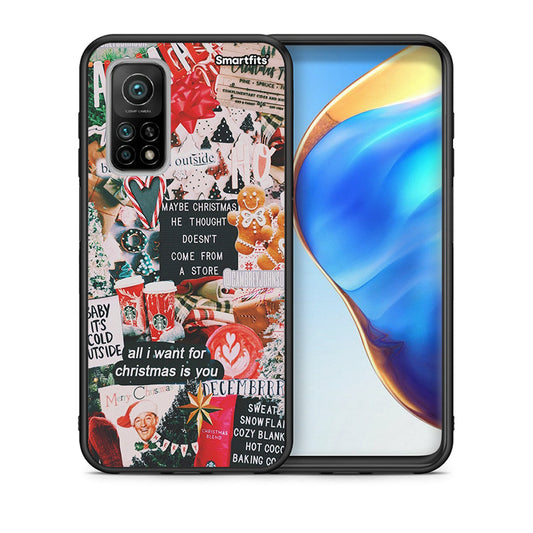 Θήκη Xiaomi Mi 10T/10T Pro Christmas Happiness από τη Smartfits με σχέδιο στο πίσω μέρος και μαύρο περίβλημα | Xiaomi Mi 10T/10T Pro Christmas Happiness case with colorful back and black bezels