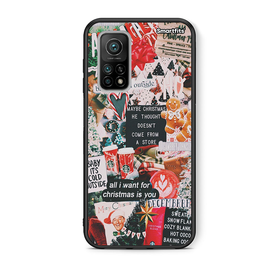 Θήκη Xiaomi Mi 10T/10T Pro Christmas Happiness από τη Smartfits με σχέδιο στο πίσω μέρος και μαύρο περίβλημα | Xiaomi Mi 10T/10T Pro Christmas Happiness case with colorful back and black bezels
