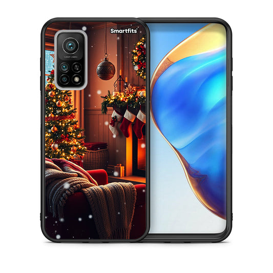 Θήκη Xiaomi Mi 10T/10T Pro Home For Christmas από τη Smartfits με σχέδιο στο πίσω μέρος και μαύρο περίβλημα | Xiaomi Mi 10T/10T Pro Home For Christmas case with colorful back and black bezels