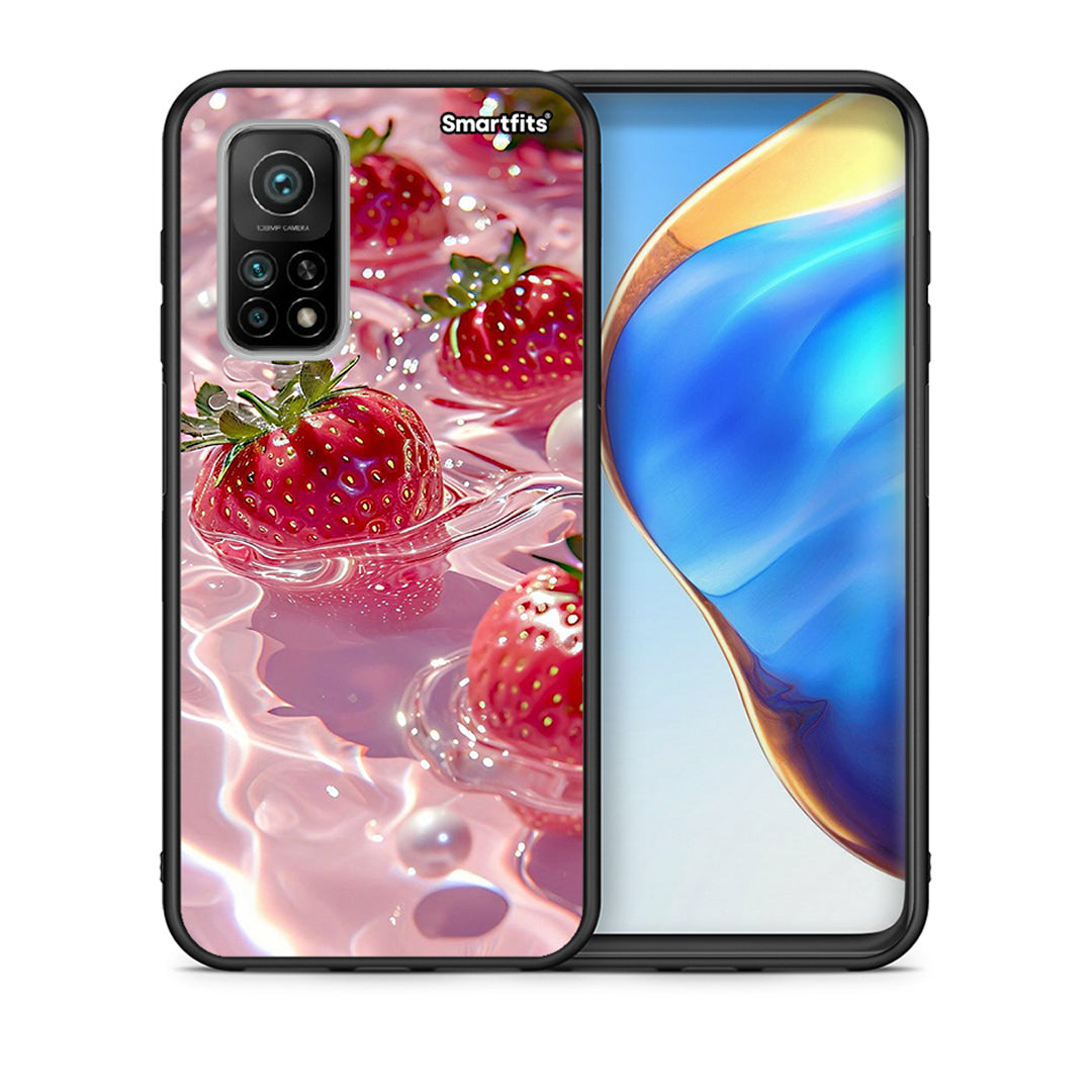 Θήκη Xiaomi Mi 10T/10T Pro Juicy Strawberries από τη Smartfits με σχέδιο στο πίσω μέρος και μαύρο περίβλημα | Xiaomi Mi 10T/10T Pro Juicy Strawberries case with colorful back and black bezels