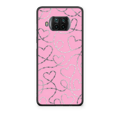 Θήκη Xiaomi Mi 10T Lite Barbed Wire Hearts on Pink από τη Smartfits με σχέδιο στο πίσω μέρος και μαύρο περίβλημα | Xiaomi Mi 10T Lite Barbed Wire Hearts on Pink case with colorful back and black bezels