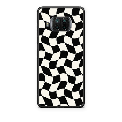 Θήκη Xiaomi Mi 10T Lite Black and Cream Wavy Checkerboard από τη Smartfits με σχέδιο στο πίσω μέρος και μαύρο περίβλημα | Xiaomi Mi 10T Lite Black and Cream Wavy Checkerboard case with colorful back and black bezels