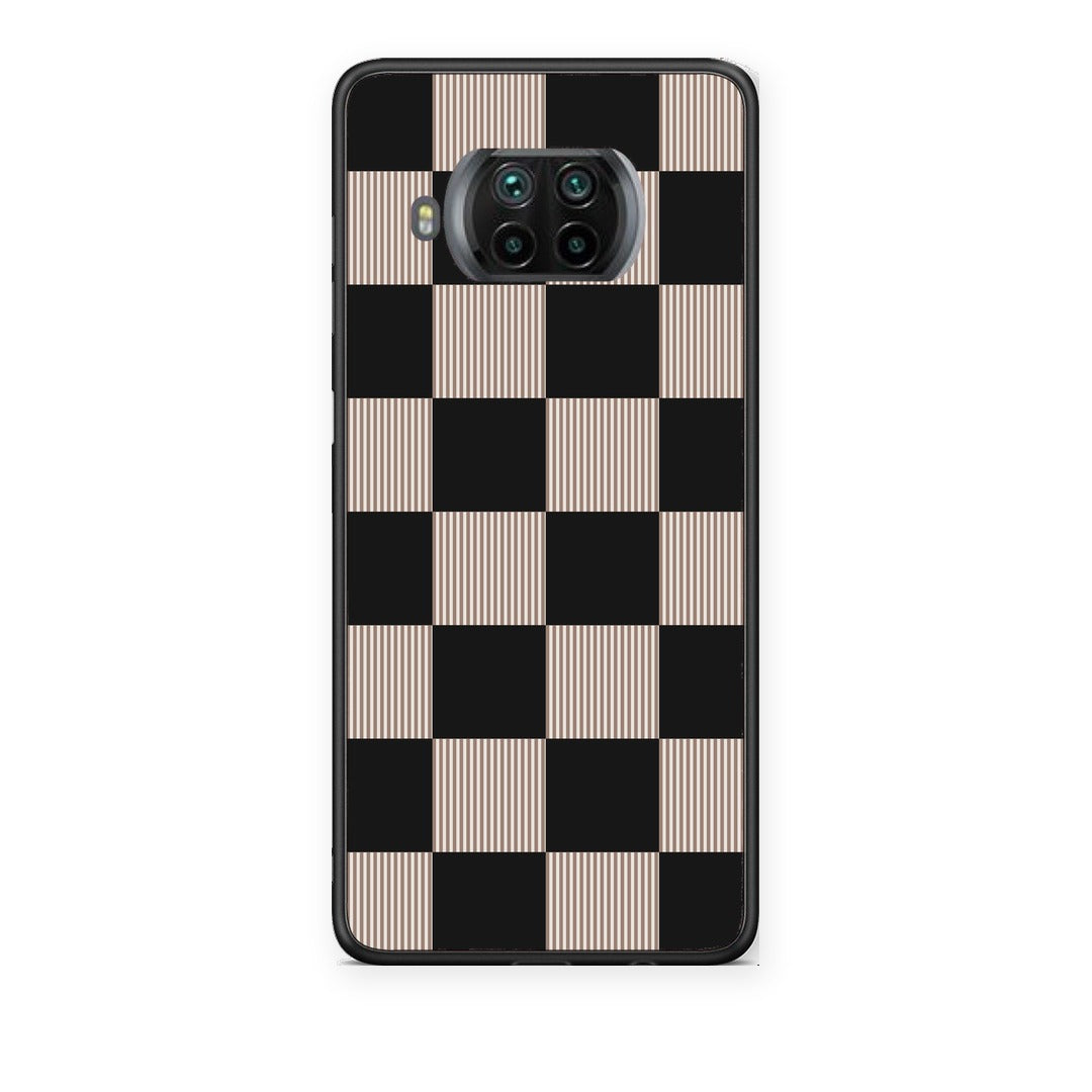 Θήκη Xiaomi Mi 10T Lite Black and Taupe Striped Checks από τη Smartfits με σχέδιο στο πίσω μέρος και μαύρο περίβλημα | Xiaomi Mi 10T Lite Black and Taupe Striped Checks case with colorful back and black bezels
