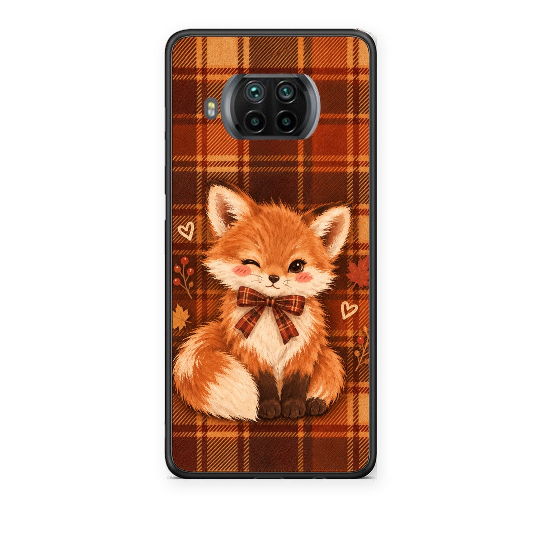 Θήκη Xiaomi Mi 10T Lite Fox on Autumn Tartan από τη Smartfits με σχέδιο στο πίσω μέρος και μαύρο περίβλημα | Xiaomi Mi 10T Lite Fox on Autumn Tartan case with colorful back and black bezels