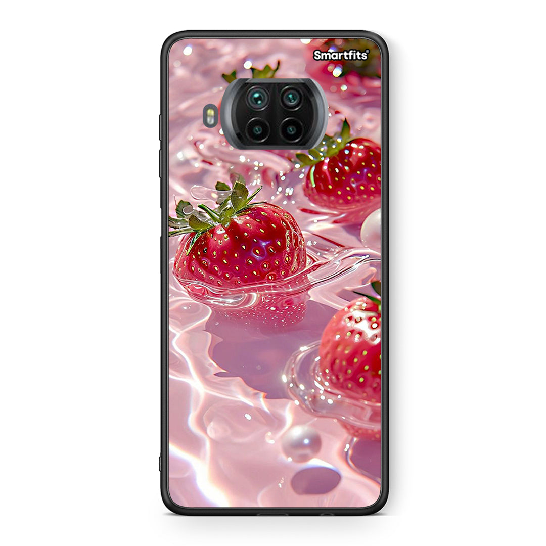 Θήκη Xiaomi Mi 10T Lite Juicy Strawberries από τη Smartfits με σχέδιο στο πίσω μέρος και μαύρο περίβλημα | Xiaomi Mi 10T Lite Juicy Strawberries case with colorful back and black bezels