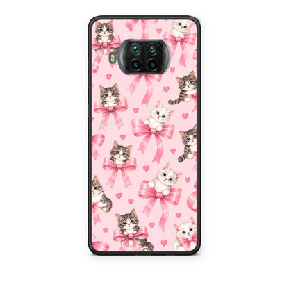 Θήκη Xiaomi Mi 10T Lite Kittens and Pink Bows on Pink από τη Smartfits με σχέδιο στο πίσω μέρος και μαύρο περίβλημα | Xiaomi Mi 10T Lite Kittens and Pink Bows on Pink case with colorful back and black bezels