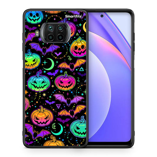 Θήκη Xiaomi Mi 10T Lite Neon Halloween από τη Smartfits με σχέδιο στο πίσω μέρος και μαύρο περίβλημα | Xiaomi Mi 10T Lite Neon Halloween case with colorful back and black bezels