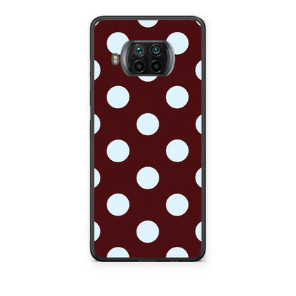 Θήκη Xiaomi Mi 10T Lite Pale Blue Large Polka Dots on Burgundy από τη Smartfits με σχέδιο στο πίσω μέρος και μαύρο περίβλημα | Xiaomi Mi 10T Lite Pale Blue Large Polka Dots on Burgundy case with colorful back and black bezels