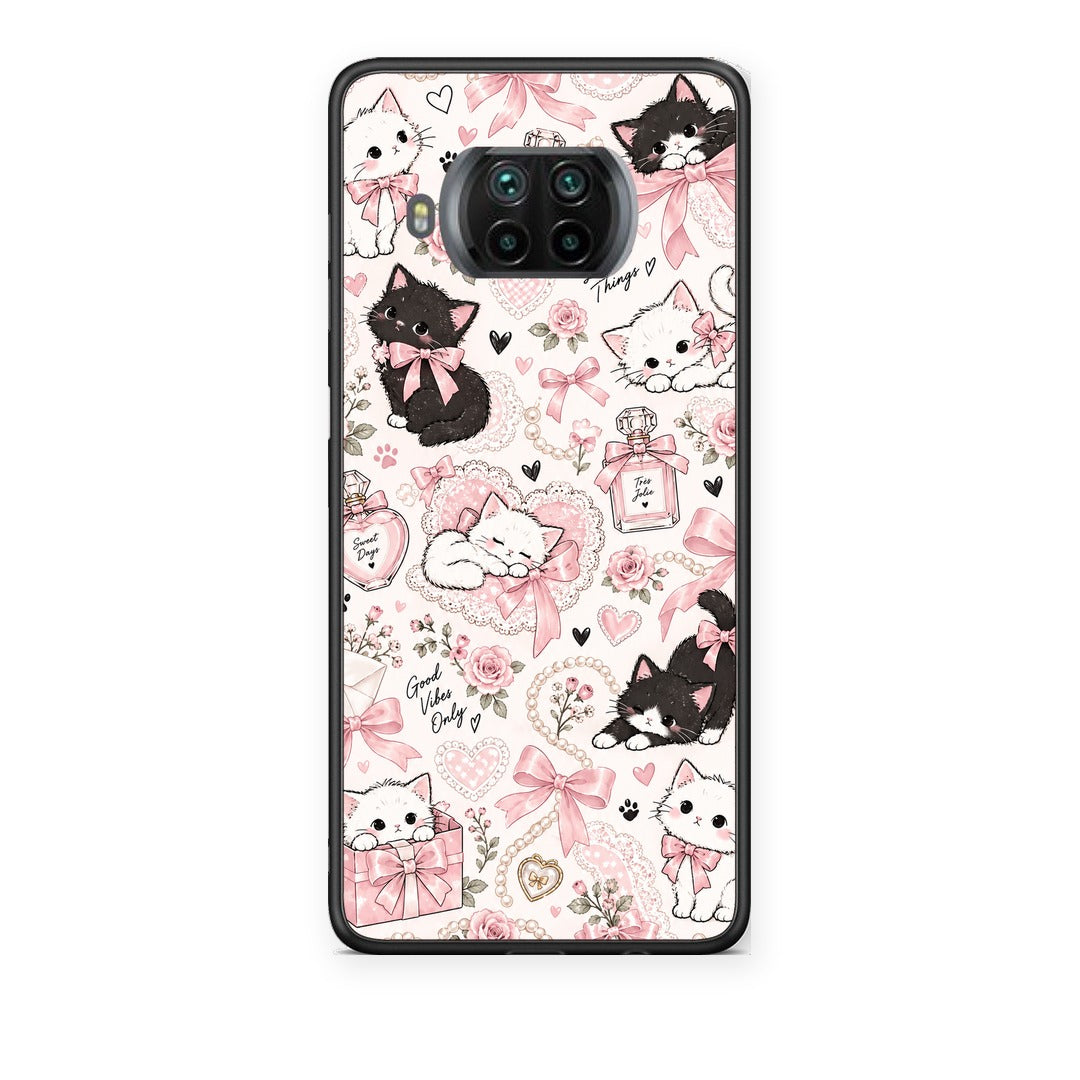 Θήκη Xiaomi Mi 10T Lite Pink Bows and Kittens Collage από τη Smartfits με σχέδιο στο πίσω μέρος και μαύρο περίβλημα | Xiaomi Mi 10T Lite Pink Bows and Kittens Collage case with colorful back and black bezels