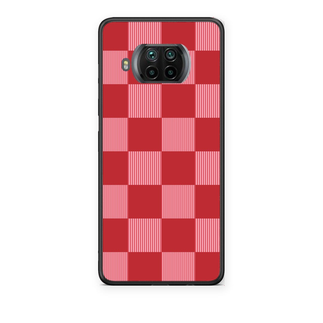 Θήκη Xiaomi Mi 10T Lite Red and Pink Striped Checks από τη Smartfits με σχέδιο στο πίσω μέρος και μαύρο περίβλημα | Xiaomi Mi 10T Lite Red and Pink Striped Checks case with colorful back and black bezels