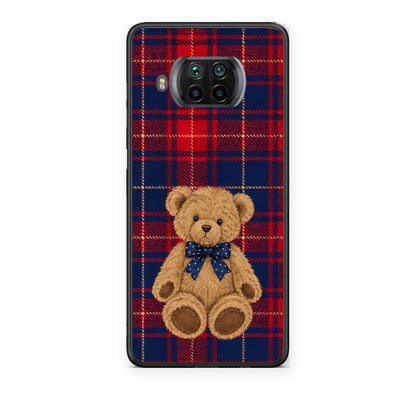 Θήκη Xiaomi Mi 10T Lite Teddy Bear on Red and Navy Tartan από τη Smartfits με σχέδιο στο πίσω μέρος και μαύρο περίβλημα | Xiaomi Mi 10T Lite Teddy Bear on Red and Navy Tartan case with colorful back and black bezels