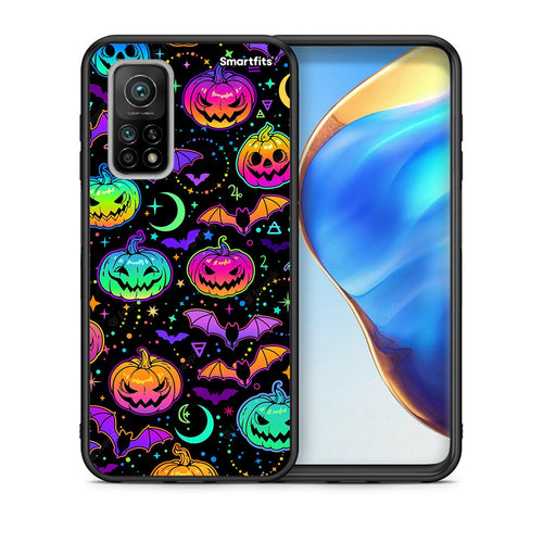 Θήκη Xiaomi Mi 10T/10T Pro Neon Halloween από τη Smartfits με σχέδιο στο πίσω μέρος και μαύρο περίβλημα | Xiaomi Mi 10T/10T Pro Neon Halloween case with colorful back and black bezels