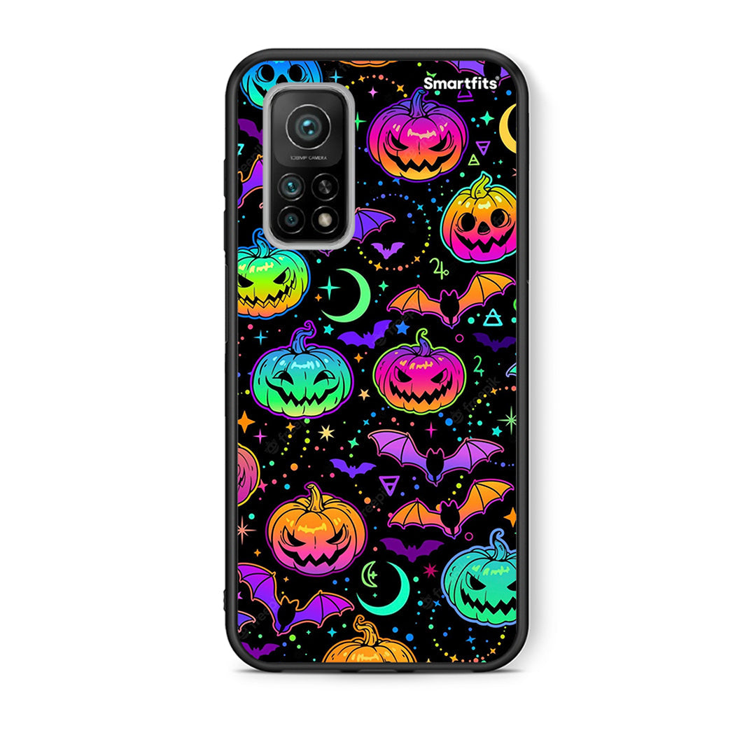 Θήκη Xiaomi Mi 10T/10T Pro Neon Halloween από τη Smartfits με σχέδιο στο πίσω μέρος και μαύρο περίβλημα | Xiaomi Mi 10T/10T Pro Neon Halloween case with colorful back and black bezels