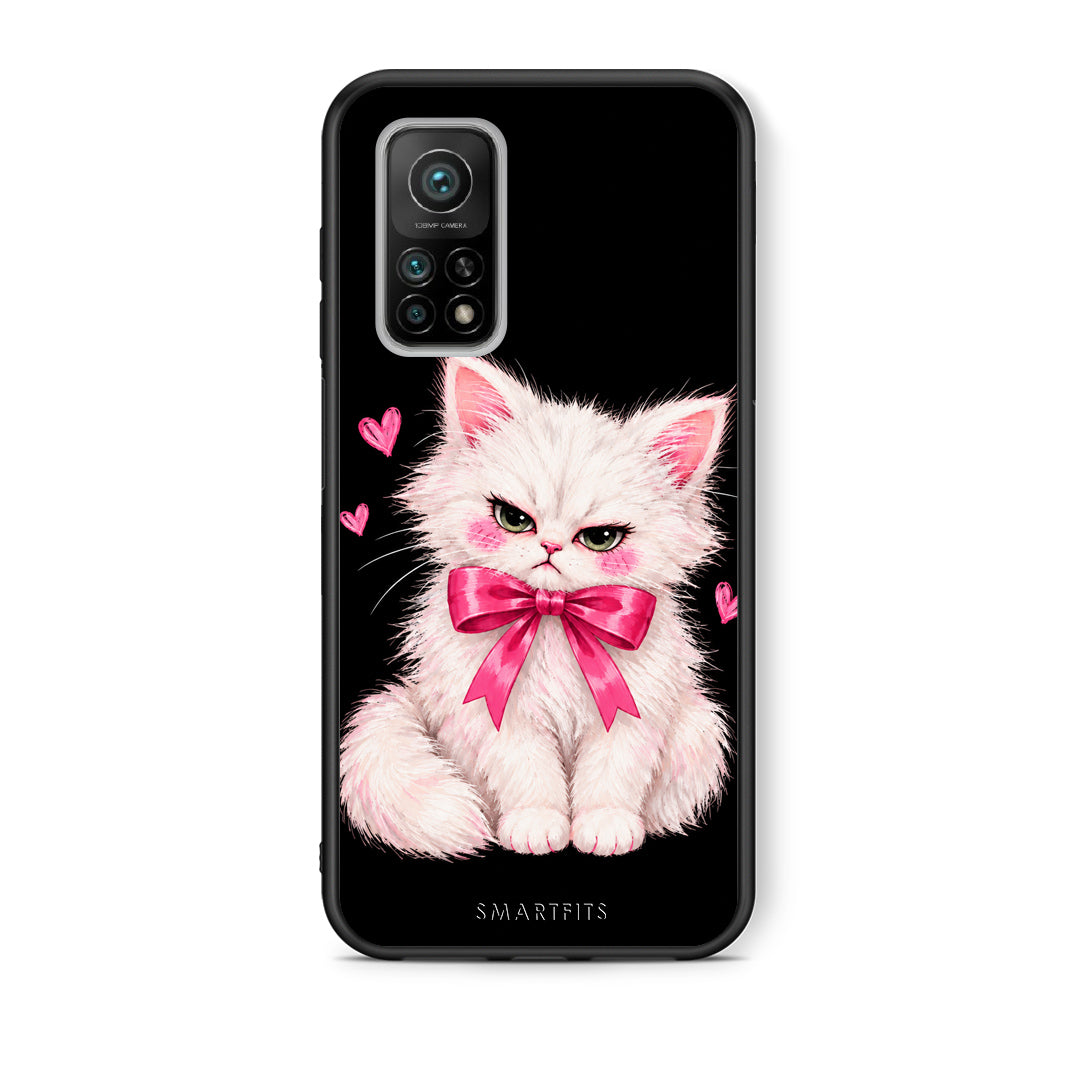 Θήκη Xiaomi Mi 10T / 10T Pro Grumpy Party Kitten on Black από τη Smartfits με σχέδιο στο πίσω μέρος και μαύρο περίβλημα | Xiaomi Mi 10T / 10T Pro Grumpy Party Kitten on Black case with colorful back and black bezels