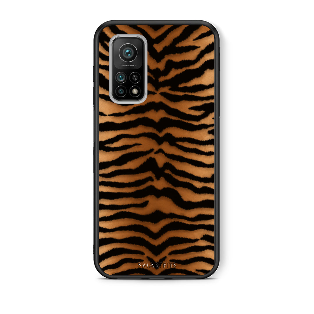 Θήκη Xiaomi Mi 10T / 10T Pro Tiger Print Orange and Black από τη Smartfits με σχέδιο στο πίσω μέρος και μαύρο περίβλημα | Xiaomi Mi 10T / 10T Pro Tiger Print Orange and Black case with colorful back and black bezels