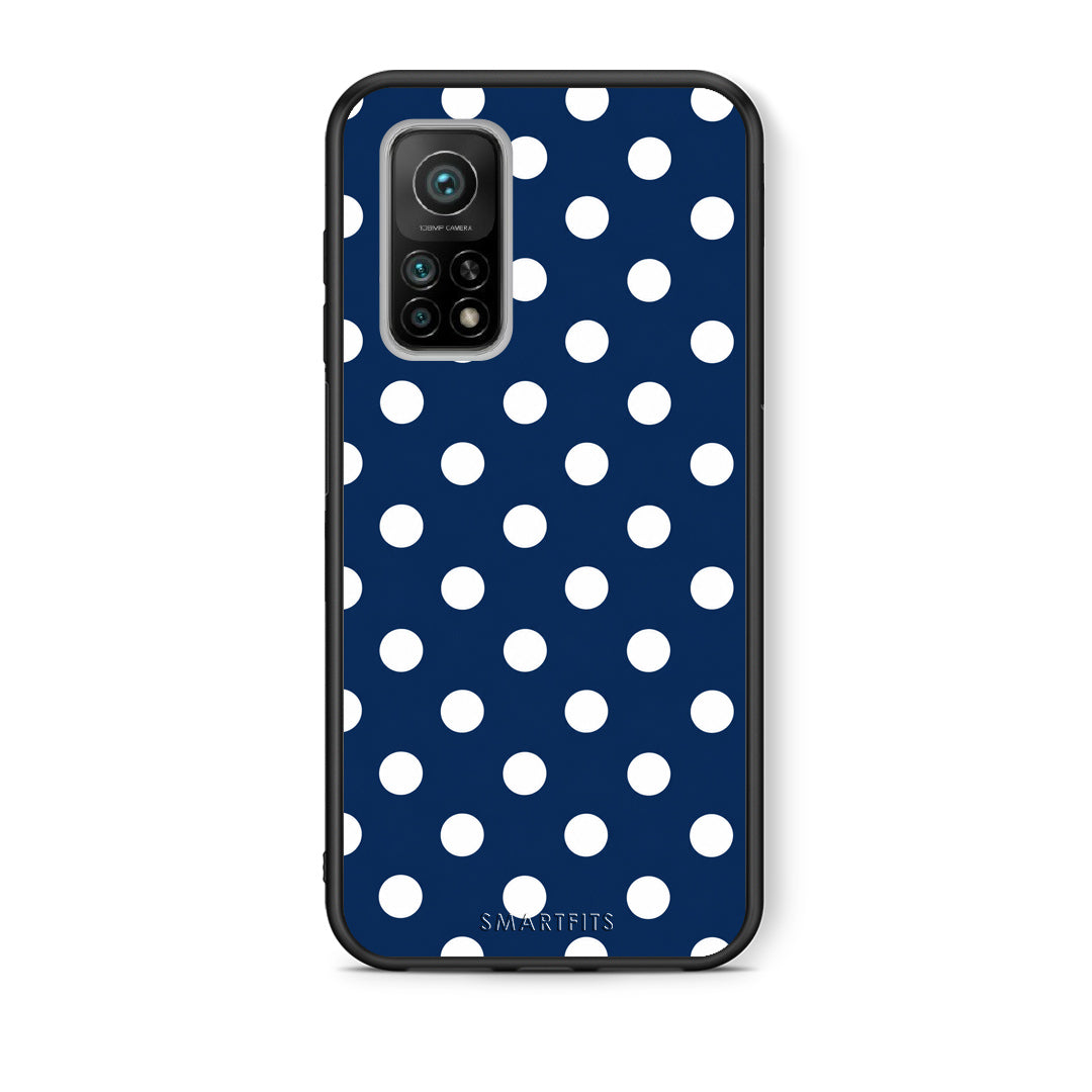 Θήκη Xiaomi Mi 10T / 10T Pro White Large Polka Dots on Navy από τη Smartfits με σχέδιο στο πίσω μέρος και μαύρο περίβλημα | Xiaomi Mi 10T / 10T Pro White Large Polka Dots on Navy case with colorful back and black bezels