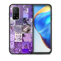 Thumbnail for Θήκη Xiaomi Mi 10T/10T Pro Purple Aesthetic Collage από τη Smartfits με σχέδιο στο πίσω μέρος και μαύρο περίβλημα | Xiaomi Mi 10T/10T Pro Purple Aesthetic Collage case with colorful back and black bezels