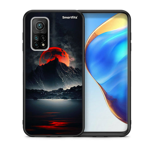 Θήκη Xiaomi Mi 10T/10T Pro Red Full Moon από τη Smartfits με σχέδιο στο πίσω μέρος και μαύρο περίβλημα | Xiaomi Mi 10T/10T Pro Red Full Moon case with colorful back and black bezels