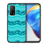 Thumbnail for Θήκη Xiaomi Mi 10T/10T Pro Swimming Dolphins από τη Smartfits με σχέδιο στο πίσω μέρος και μαύρο περίβλημα | Xiaomi Mi 10T/10T Pro Swimming Dolphins case with colorful back and black bezels